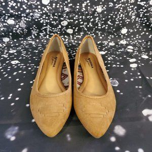 Brown Suede Slip On Closed-Toe Flats